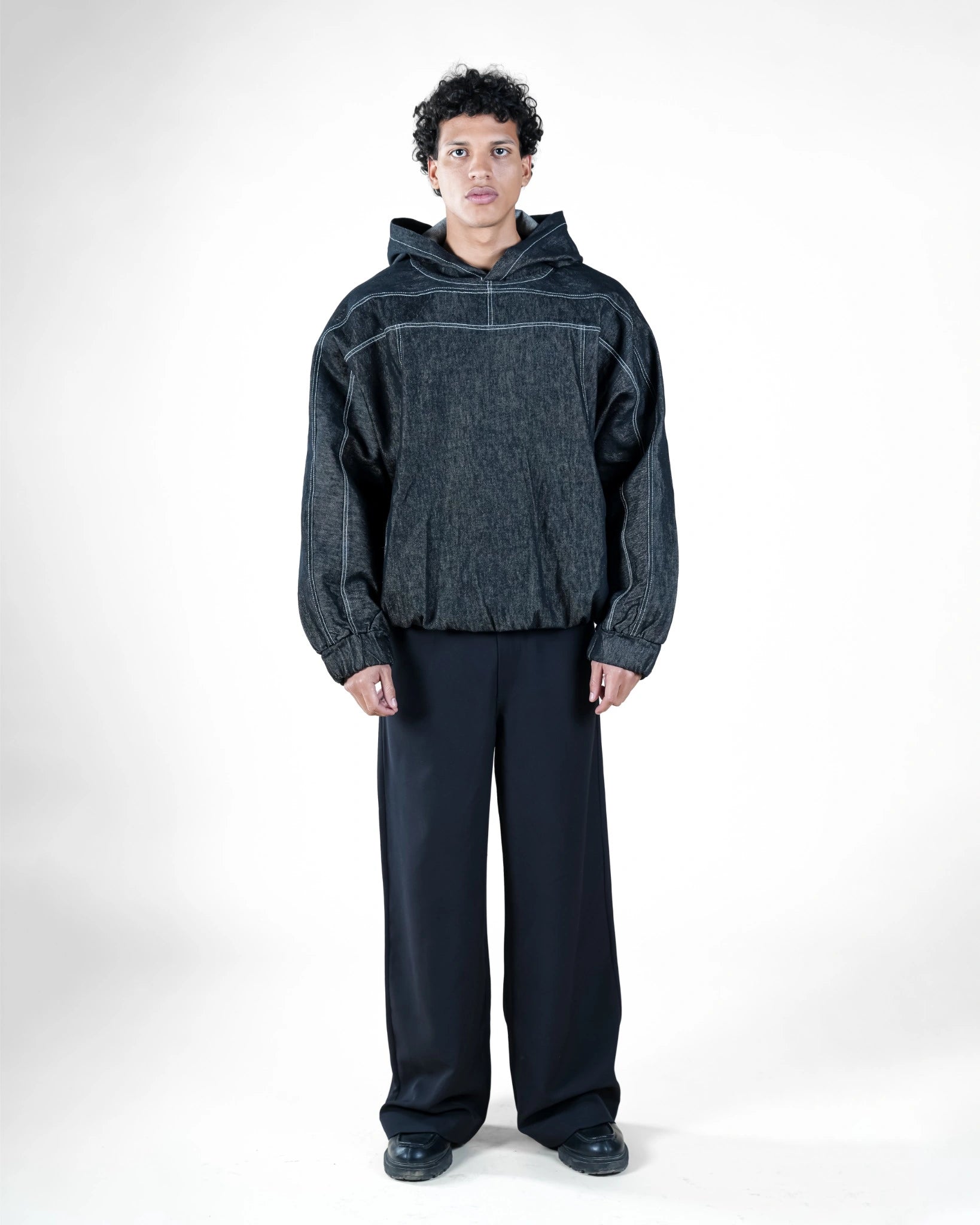 GRAVITY - Denim Stitched Hoodie